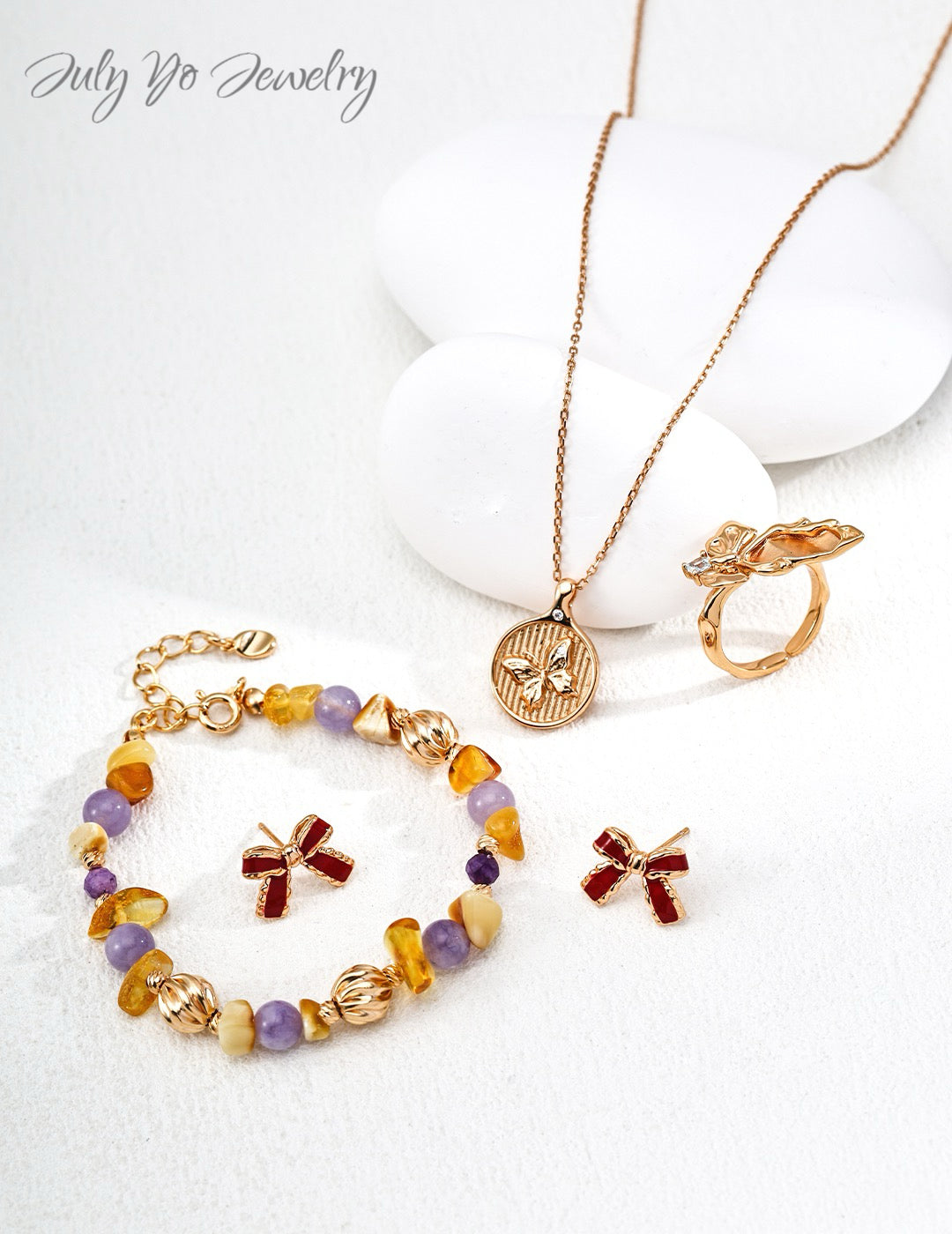 【 Lingyun Tiancheng 】S925 Pure Silver Natural Amber Amethyst Bracelet - Energy Gem - Hand-Set - Protect It