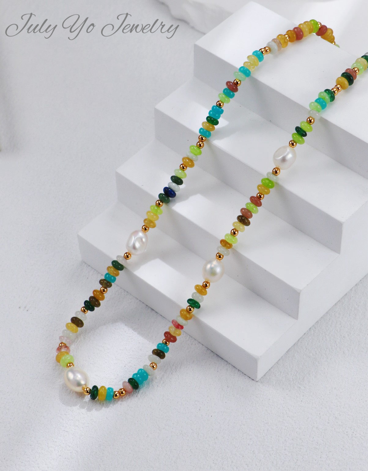 【 Light Luxury Iridescent 】S925 Silver and Gold Rainbow Pearl Necklace! Retro Baroque Luster! A niche and high-end gift