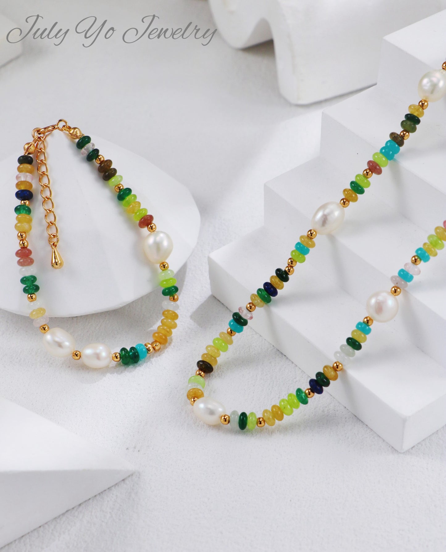 【 Light Luxury Iridescent 】S925 Silver and Gold Rainbow Pearl Necklace! Retro Baroque Luster! A niche and high-end gift