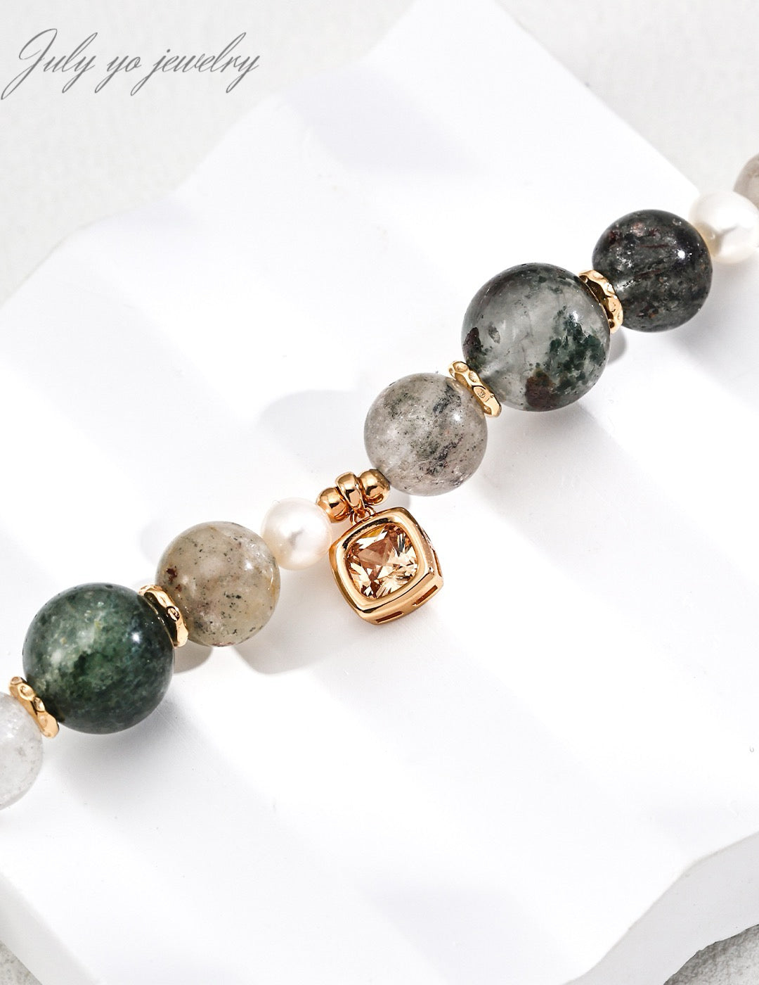 S925 silver natural Pearl Ghost Crystal bracelet: The charm of the earth, the beauty of spirituality