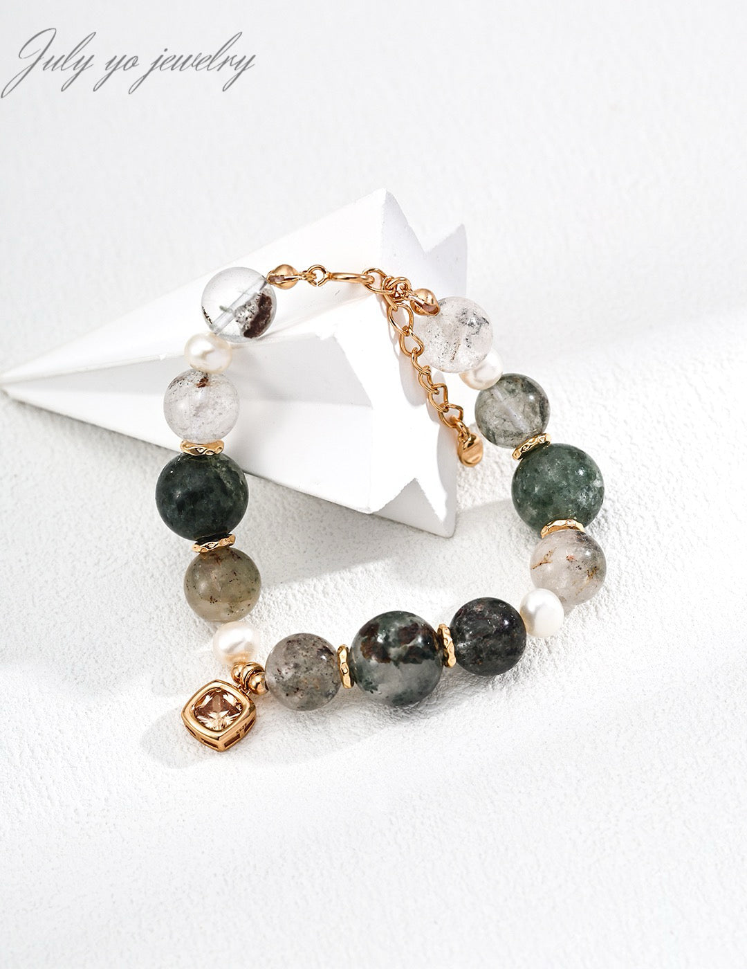 S925 silver natural Pearl Ghost Crystal bracelet: The charm of the earth, the beauty of spirituality