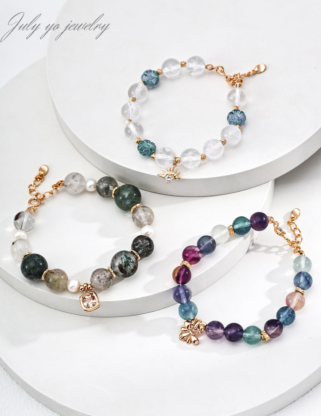 S925 silver natural Pearl Ghost Crystal bracelet: The charm of the earth, the beauty of spirituality