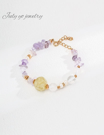 ✨ S925 silver simple and colorful crystal bracelet - natural energy gemstone, fashionable and versatile layering style ✨