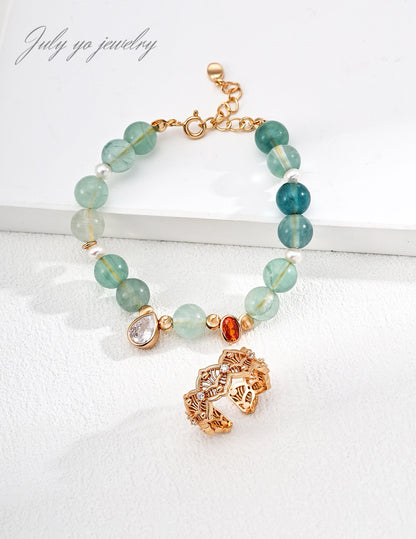 S925 Silver Natural Pearl Fluorite Zircon Bracelet: Light Luxury and elegance, Dynamic and dazzling