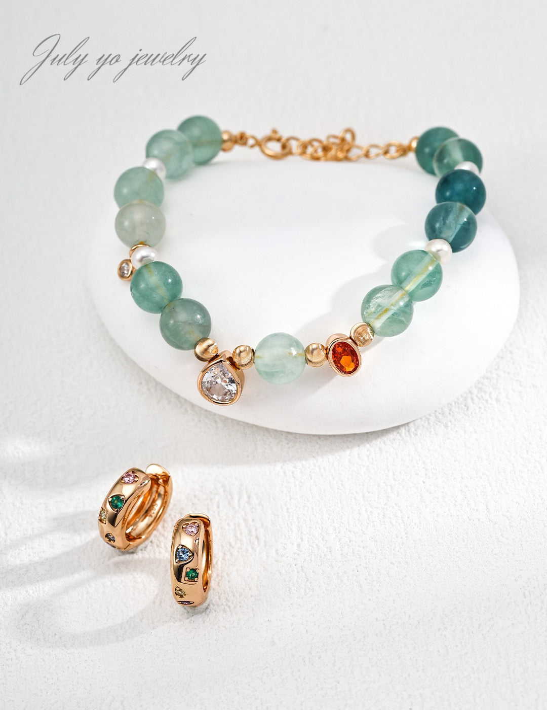 S925 Silver Natural Pearl Fluorite Zircon Bracelet: Light Luxury and elegance, Dynamic and dazzling