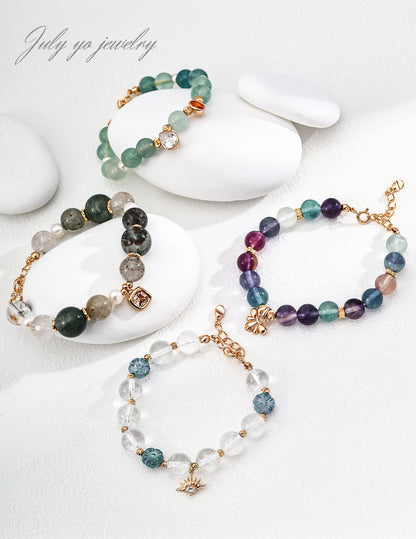 S925 Silver Natural Pearl Fluorite Zircon Bracelet: Light Luxury and elegance, Dynamic and dazzling